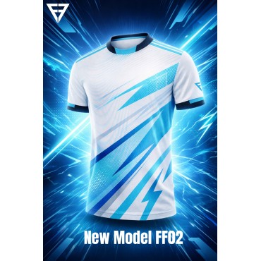 Maillot FF02 blanc/sky