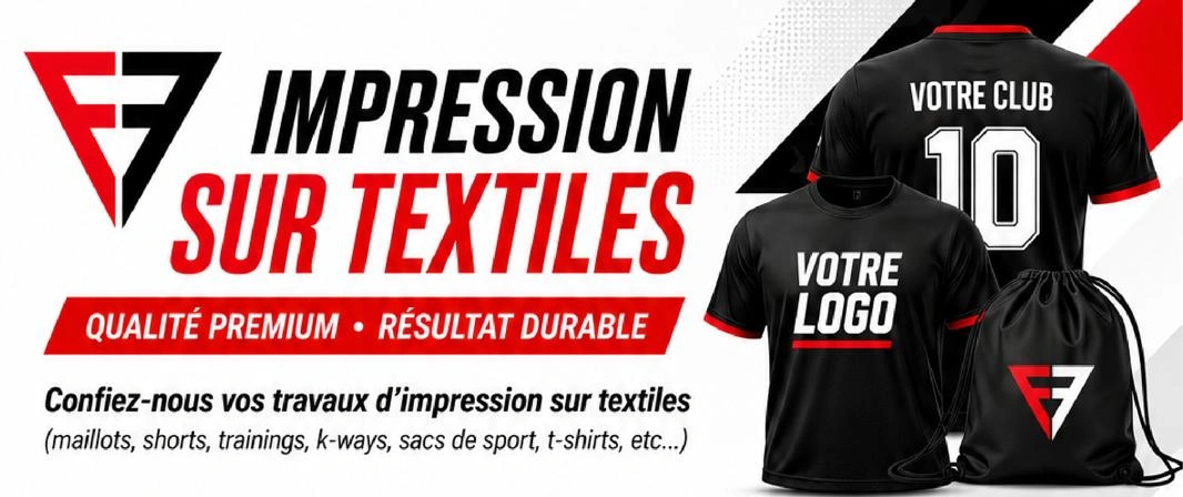 Feel Free — Impression sur textiles, qualité premium et résultat durable : maillots, shorts, trainings, k-ways et sacs de sport floqués nom, numéro et logo