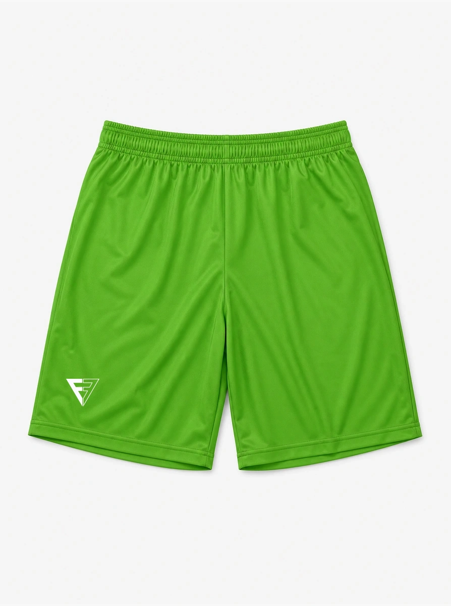 Short de sport vert assorti, personnalisé du logo Feel Free